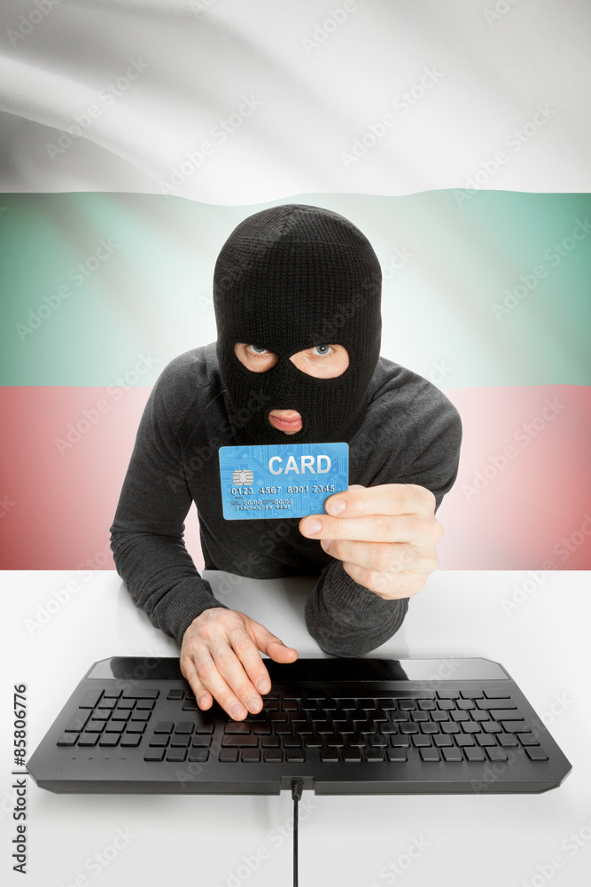 Cybercrime concept with national flag on background - Bulgaria Cybercrime concept with national flag on background - Bulgaria