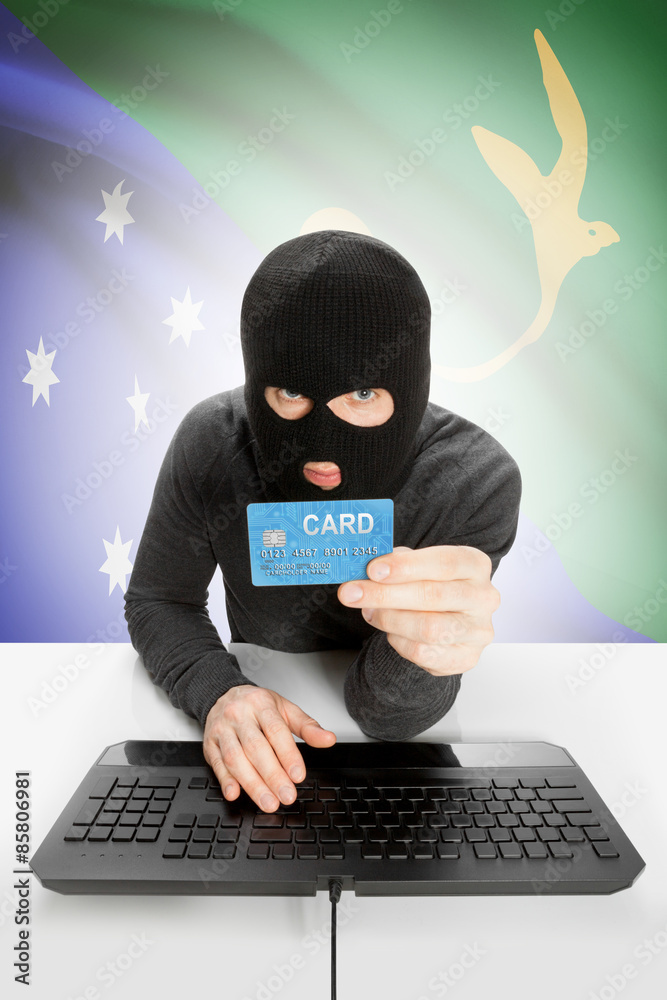 Cybercrime concept with national flag on background - Christmas Island Cybercrime concept with national flag on background - Christmas Island