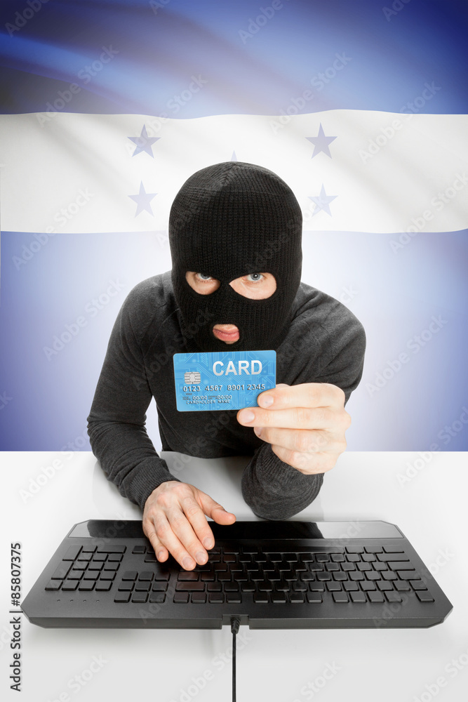 Cybercrime concept with national flag on background - Honduras Cybercrime concept with national flag on background - Honduras