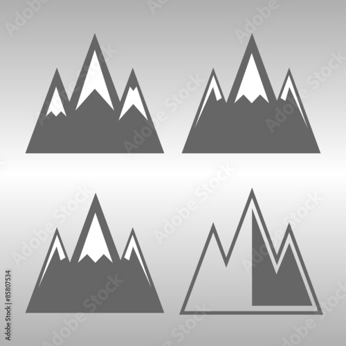 Mountain icons set