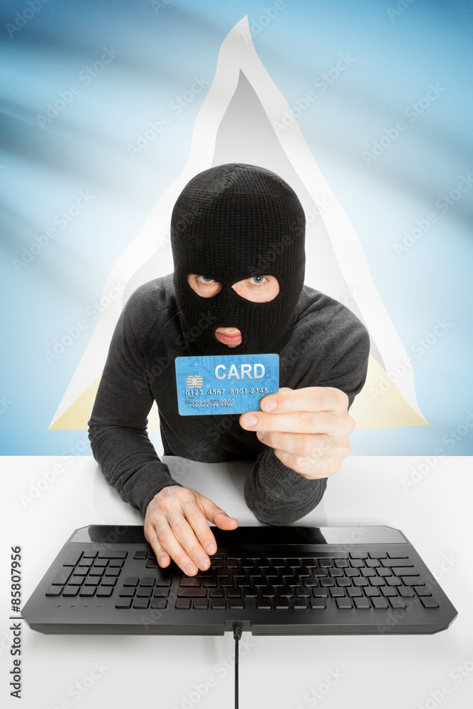 Cybercrime concept with national flag on background - Saint Lucia Cybercrime concept with national flag on background - Saint Lucia