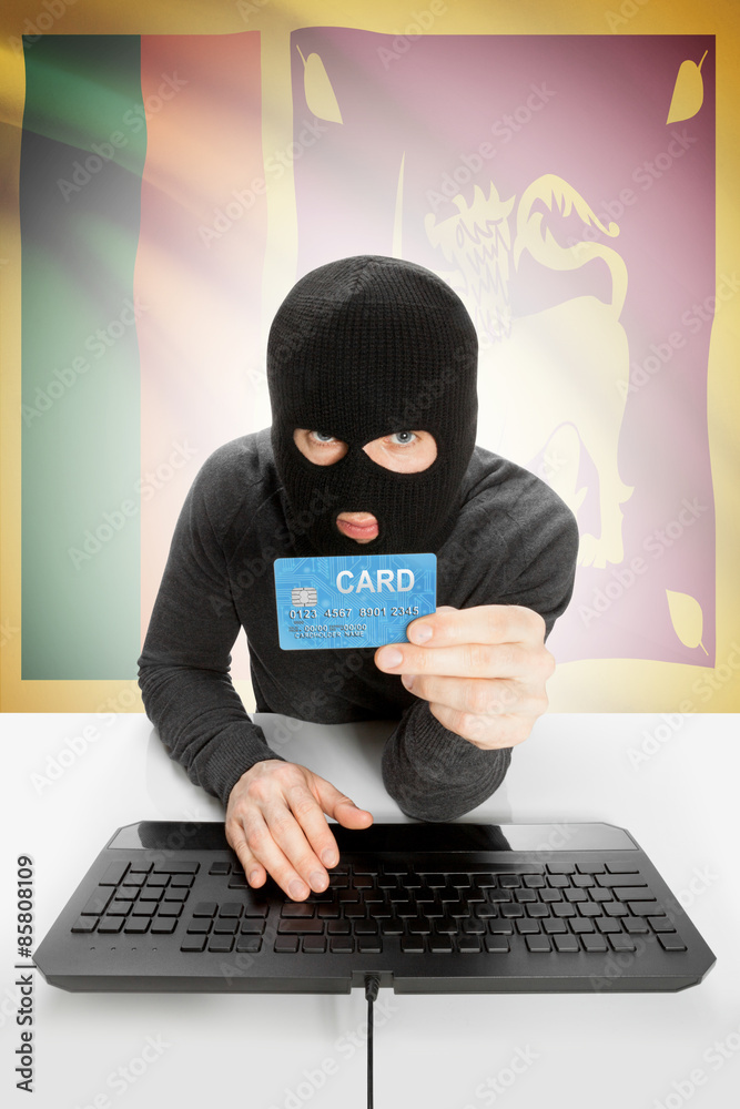Cybercrime concept with national flag on background - Sri Lanka Cybercrime concept with national flag on background - Sri Lanka