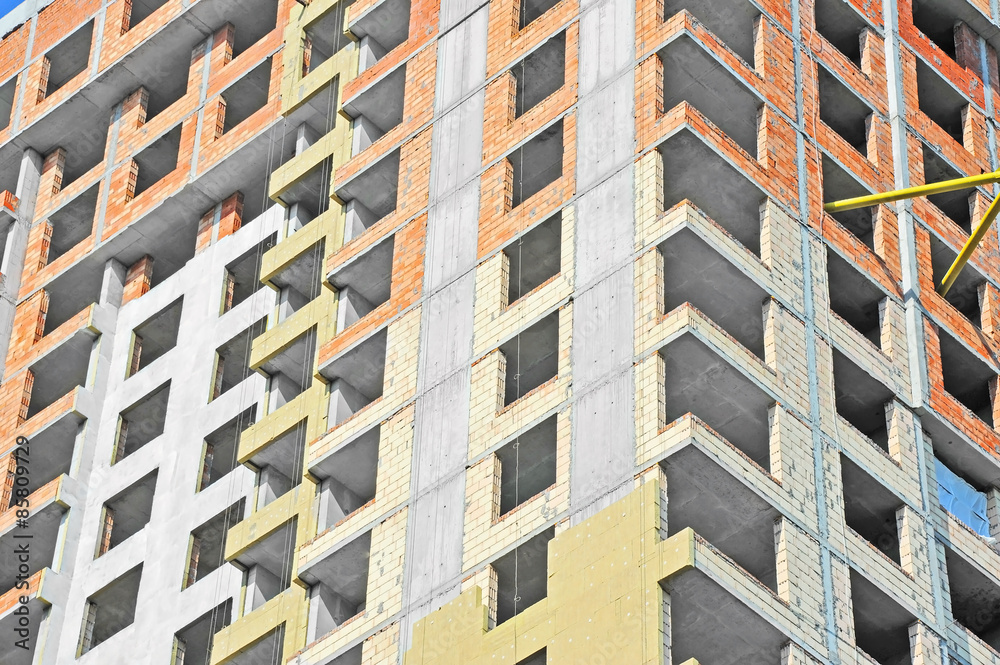 Fototapeta premium Building construction site from concrete and brick