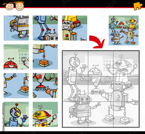 robots jigsaw puzzle game