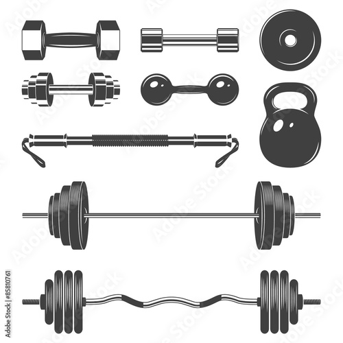 Set of sign weights for fitness or gym design elements