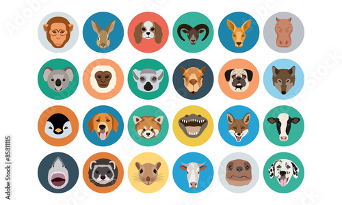 Animals Flat Colored Icons 2
