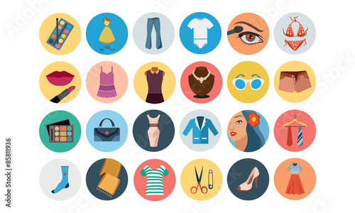 Fashion Flat Icons 3
