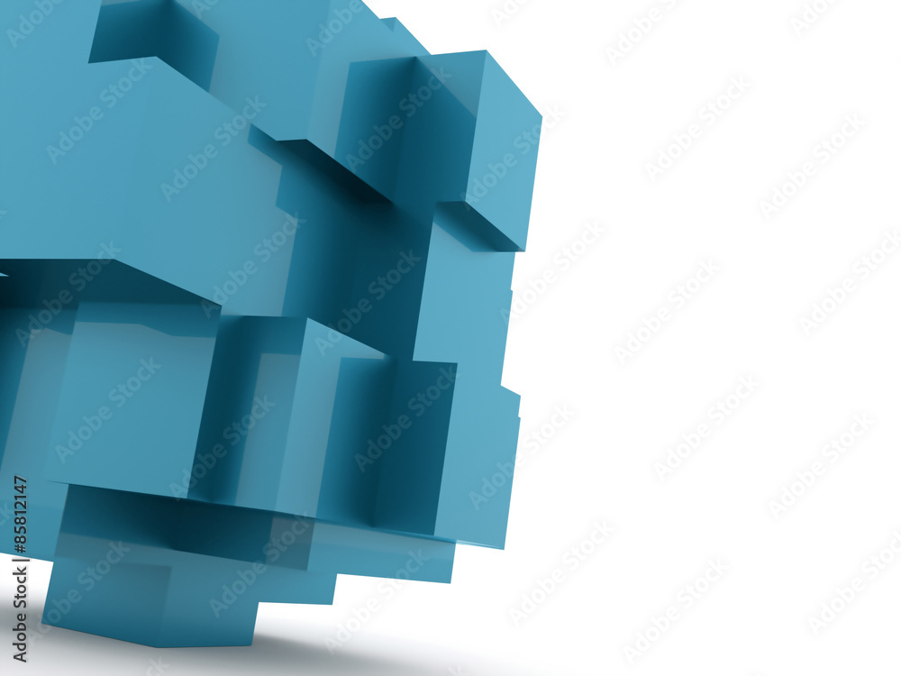 Blue cubes icon concept rendered Blue cubes icon concept rendered