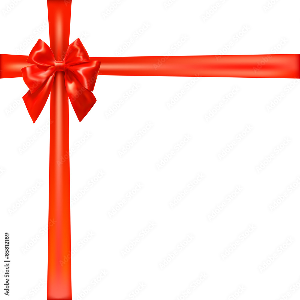 Crossed ribbon with red bow. Festive background for your design. Crossed ribbon with red bow. Festive background for your design.