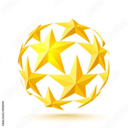 Abstract background with gold stars. Vector illustration