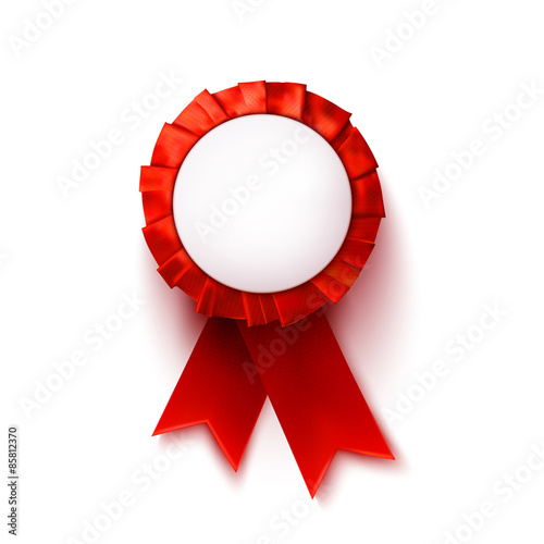 Red label with white text element. Design element. Vector illust