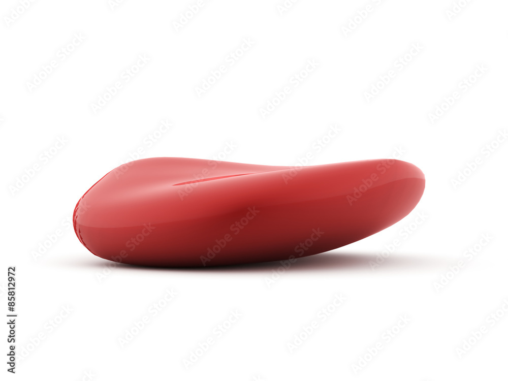 Red pebbles rendered isolated on white Red pebbles rendered isolated on white