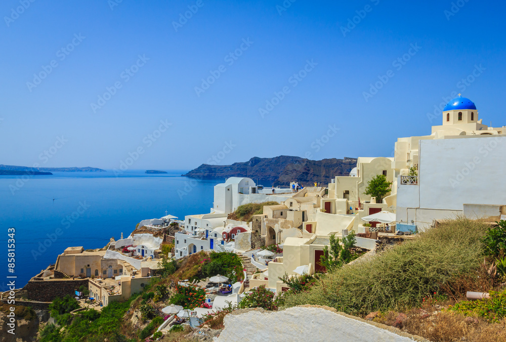 Beautiful city of Oia on Santorini island in Greece