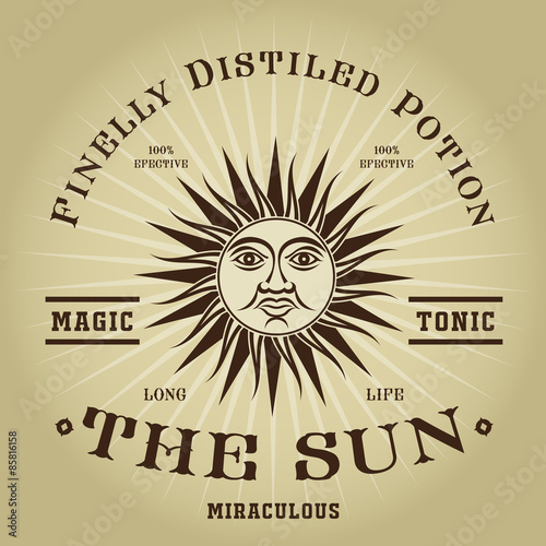 Vintage Retro The Sun Magic Tonic Seal photo