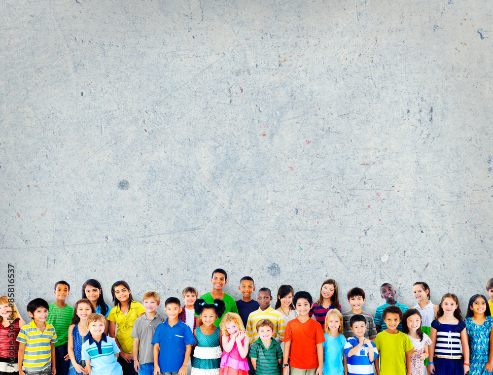 Naklejka premium Children Kids Childhood Friendship Happiness Diversity Concept