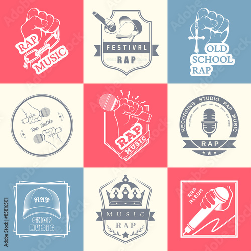 Set logos and Badges Rap Music