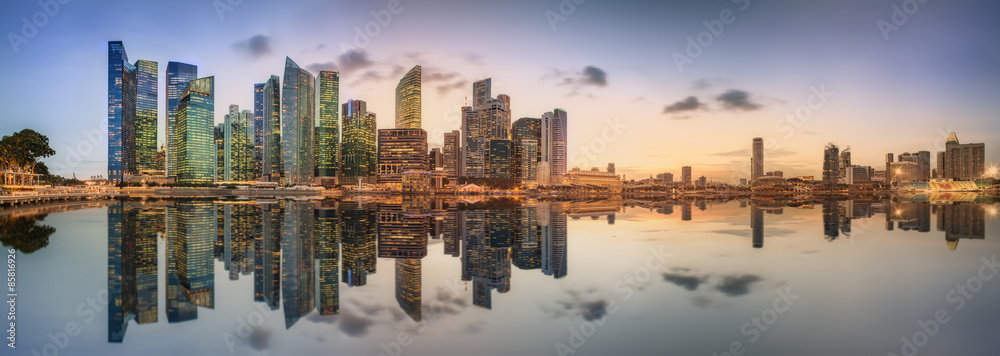 Obraz premium Singapore Skyline and view of Marina Bay
