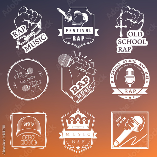 Set logos and Badges Rap Music