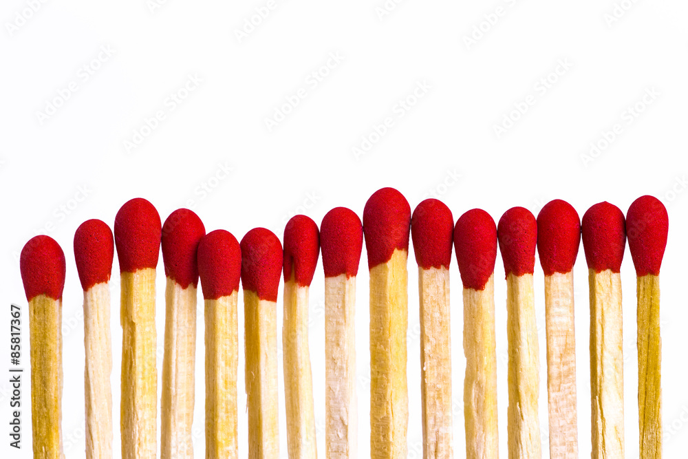 Match Stick extreme Closeup isolated on white background.
