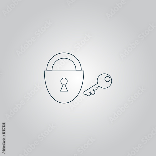 padlock and key icon. Vector Eps 10