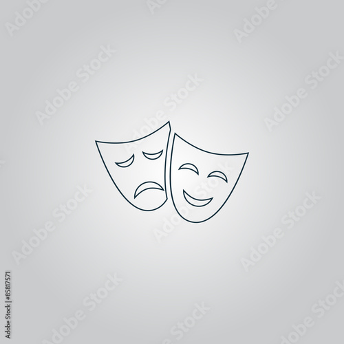 Theater icon with happy and sad masks