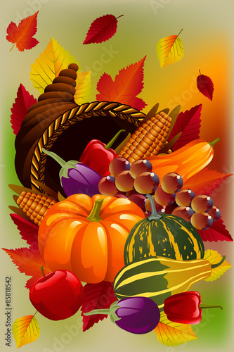 Cornucopia, 
Thanksgiving Background 