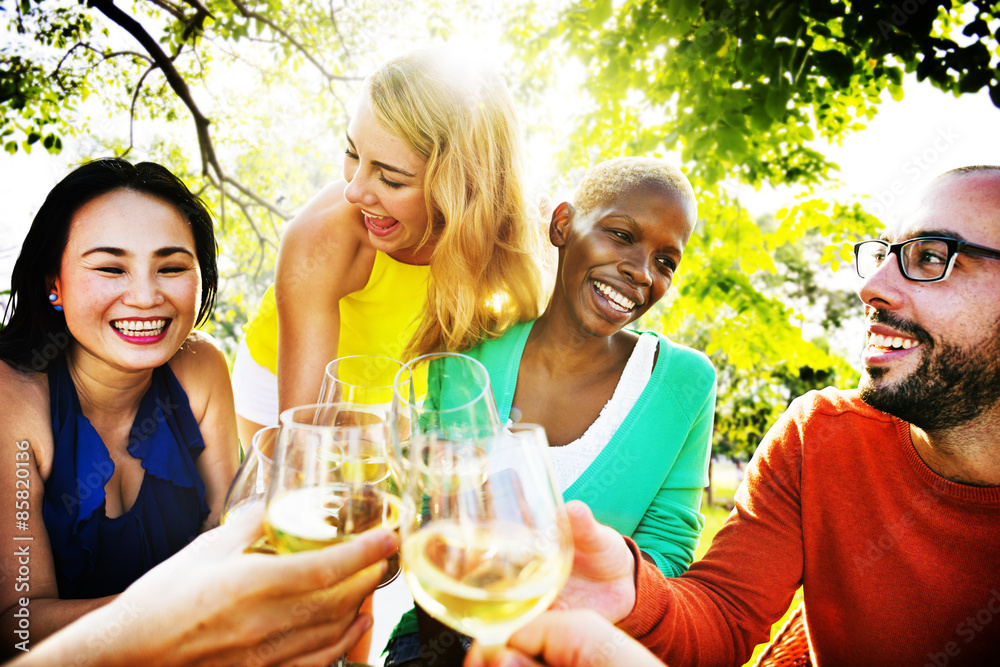 Diverse People Friends Hanging Out Drinking Concept Diverse People Friends Hanging Out Drinking Concept