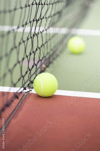 Tennis court with tennis ball © tatomm