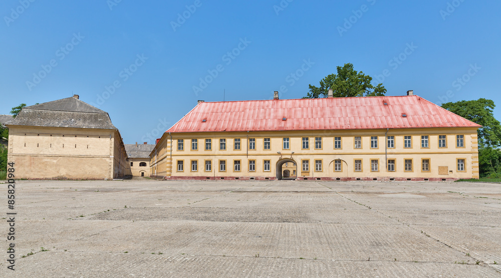 Old building for officers inside the bastion of the fortress complex in the Slovak city of Komarno.