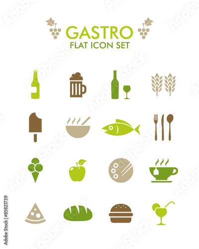 Vector Flat Icon Set - Gastronomy 