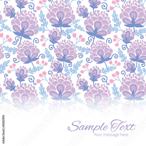 Vector soft purple flowers horizontal border card template