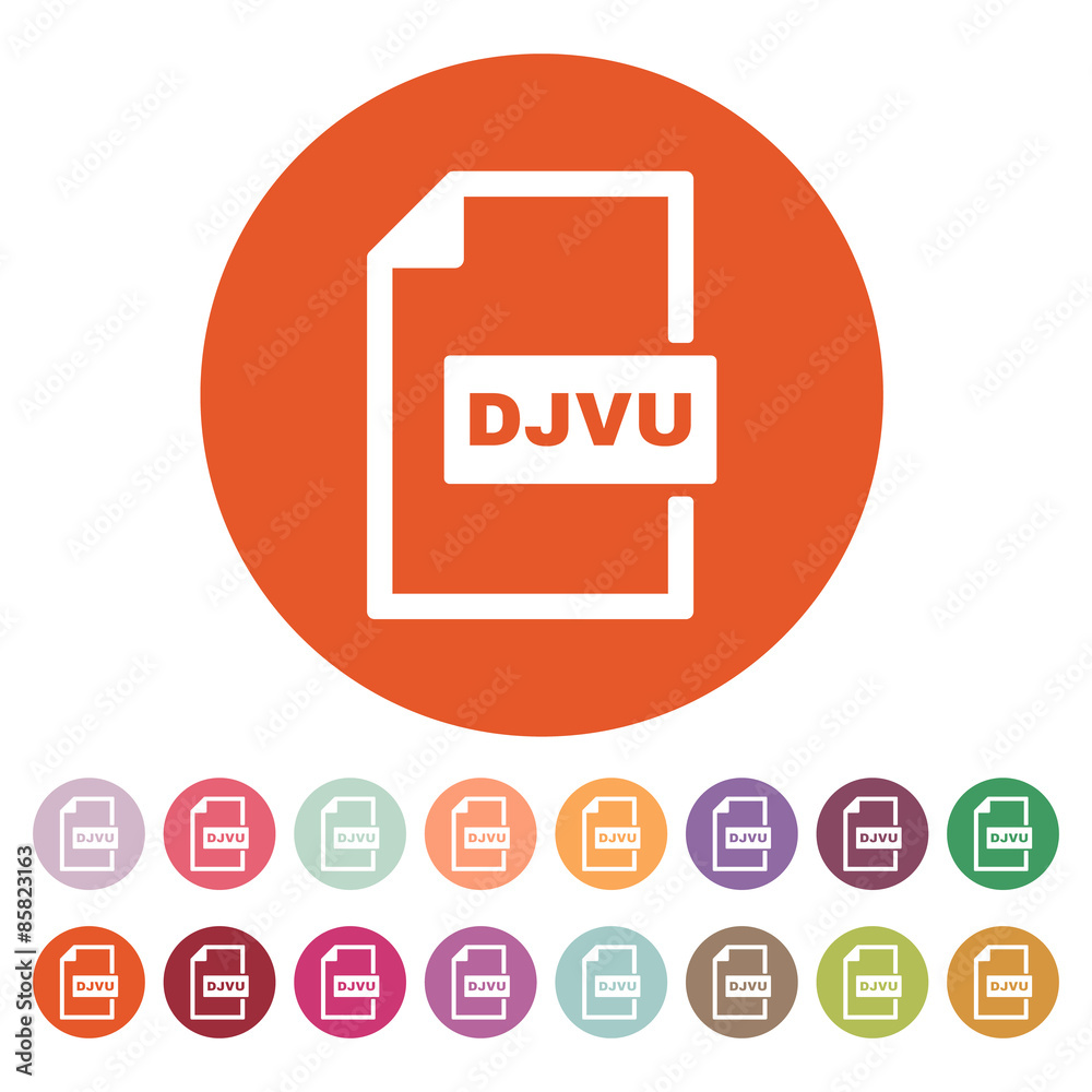 The DJVU icon. File format symbol. Flat The DJVU icon. File format symbol. Flat