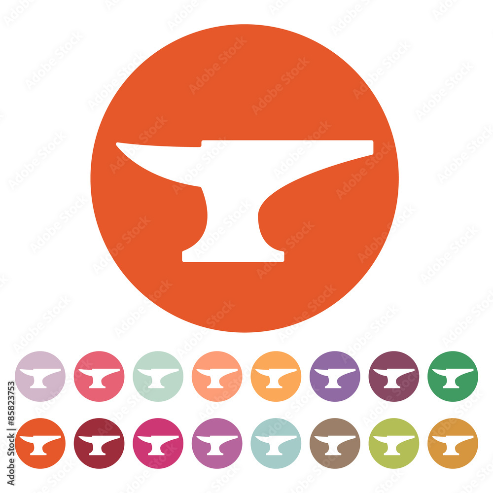 The anvil icon. Smith and forge, blacksmith symbol. Flat The anvil icon. Smith and forge, blacksmith symbol. Flat