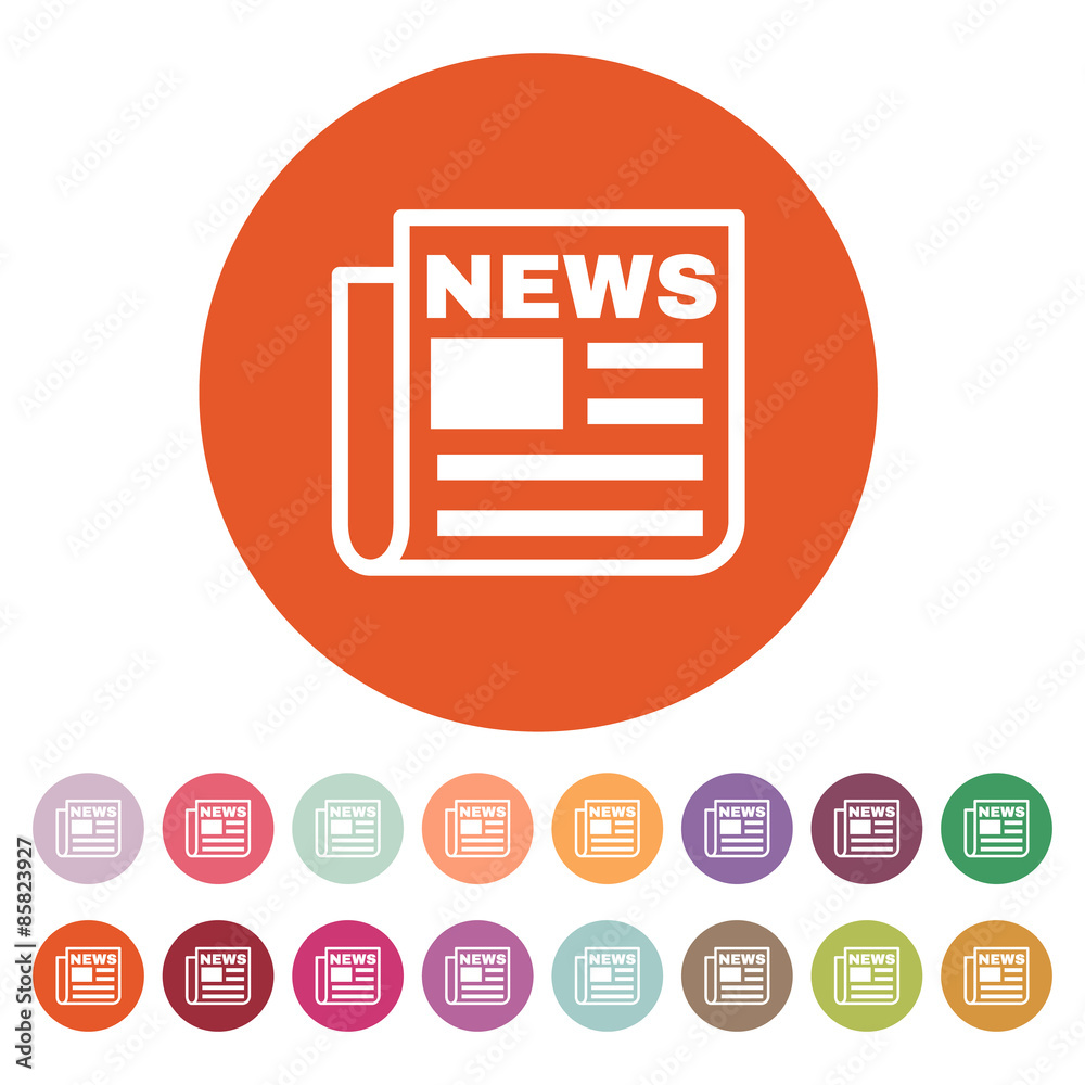 The news icon. Newspaper symbol. Flat The news icon. Newspaper symbol. Flat