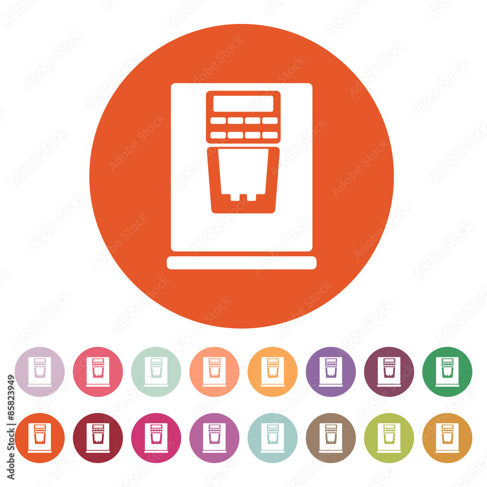 The coffee machine icon. Espresso and latte symbol. Flat The coffee machine icon. Espresso and latte symbol. Flat