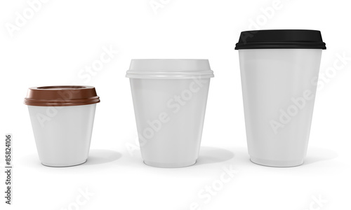 Wallpaper Mural 3d blank coffee cups Torontodigital.ca