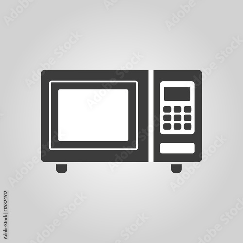 The microwave oven icon. Kitchen symbol. Flat