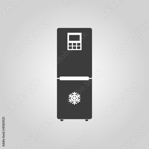 The icebox icon. Fridge and refrigerator symbol. Flat