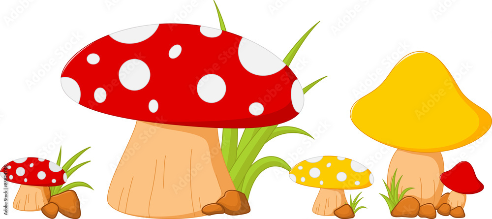 Fototapeta premium Red mushroom with grass