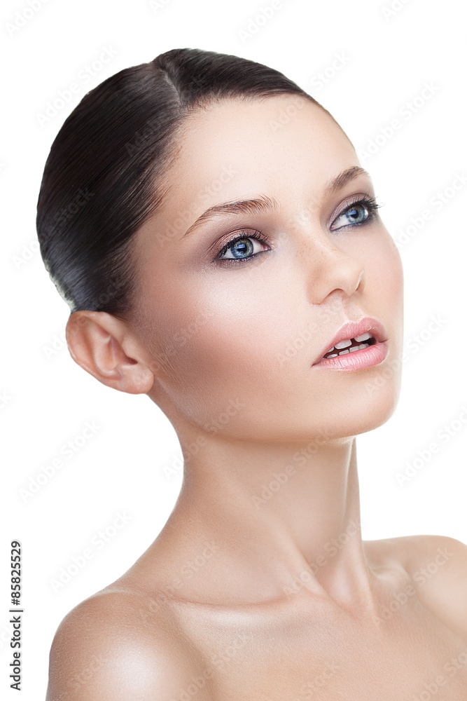 Woman on a white background Woman on a white background