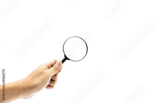 magnifier glass in isolated background
