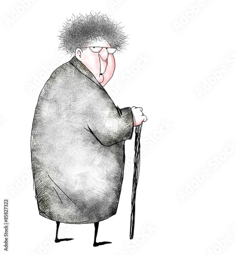 Cartoon of Surprised Old Lady