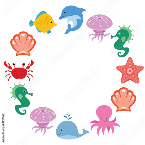 Vector marine frame with isolated elements