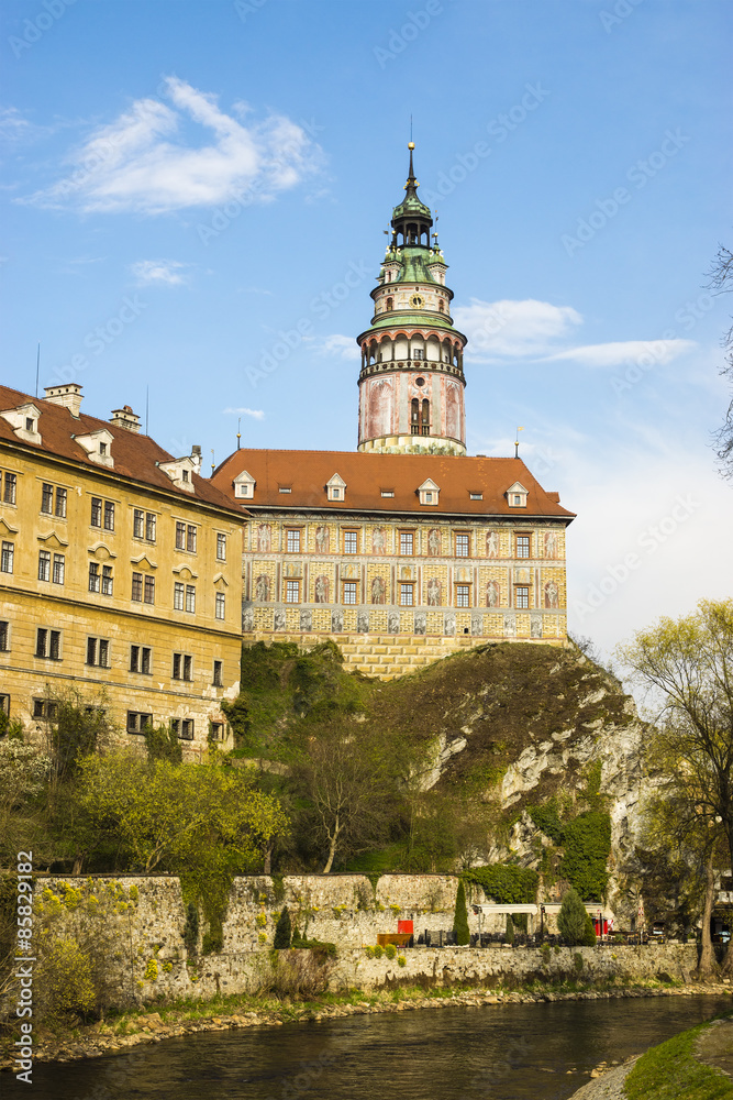 Fototapeta premium view of Cesky Krumlov in spring. Czech republic