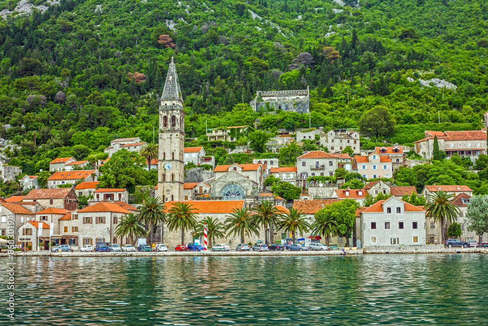 Town Perast, Montenegro, Adriatic sea