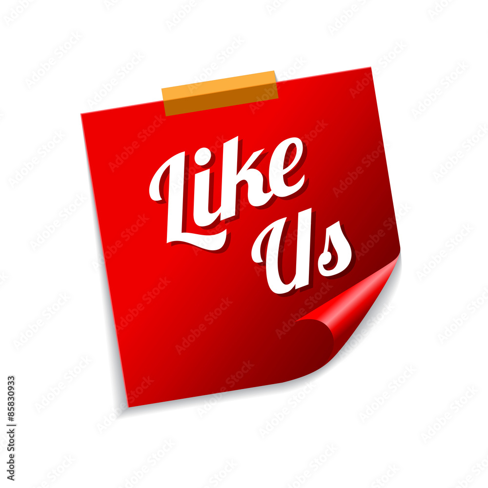 Like Us Red Sticky Notes Vector Icon Design Like Us Red Sticky Notes Vector Icon Design