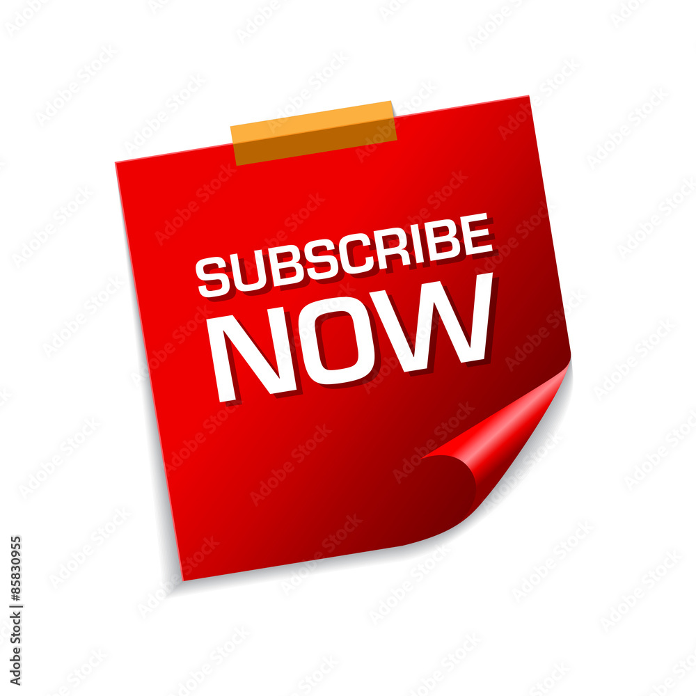 Subscribe Now Red Sticky Notes Vector Icon Design Subscribe Now Red Sticky Notes Vector Icon Design