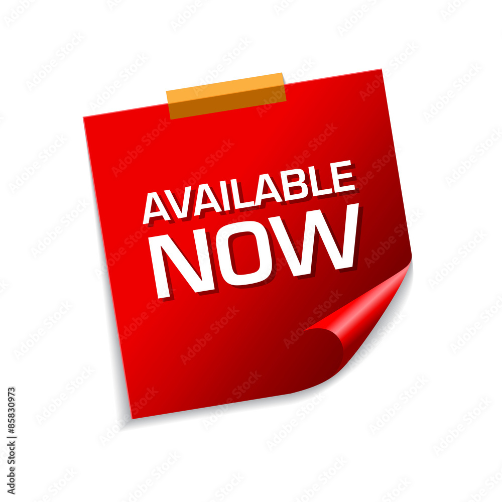 Available Red Sticky Notes Vector Icon Design Available Red Sticky Notes Vector Icon Design