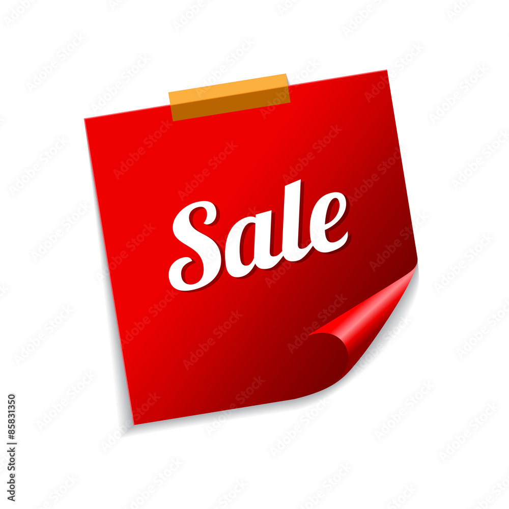 Sale Red Sticky Notes Vector Icon Design Sale Red Sticky Notes Vector Icon Design