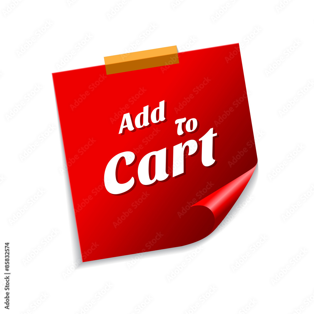 Add To Cart Red Sticky Notes Vector Icon Design Add To Cart Red Sticky Notes Vector Icon Design